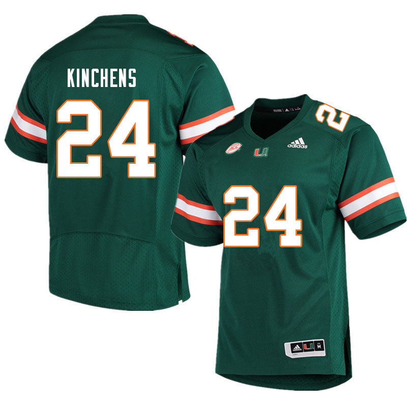 Men #24 Kamren Kinchens Miami Hurricanes College Football Jerseys Sale-Green - Click Image to Close